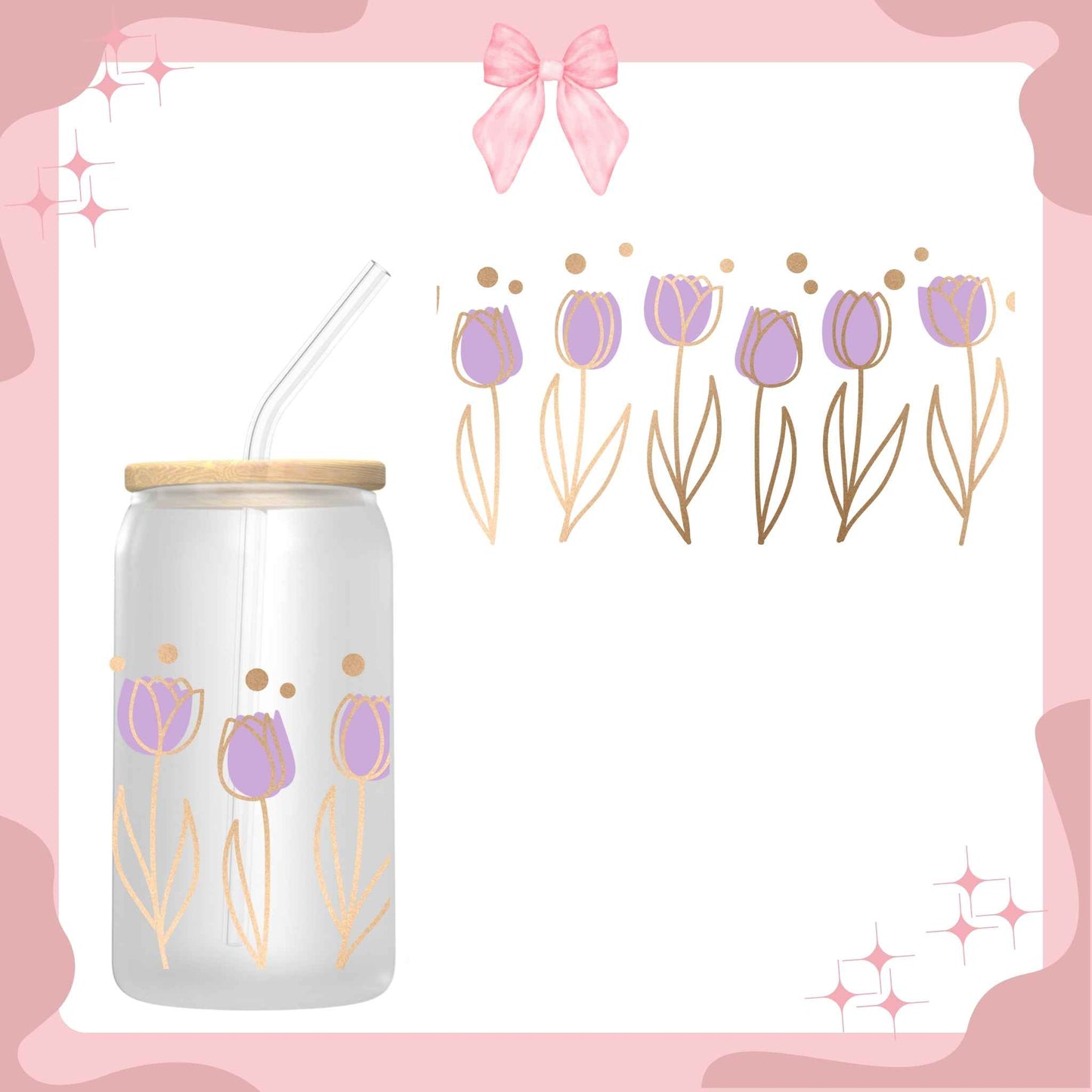 Purple Tulips Sublimated Cup