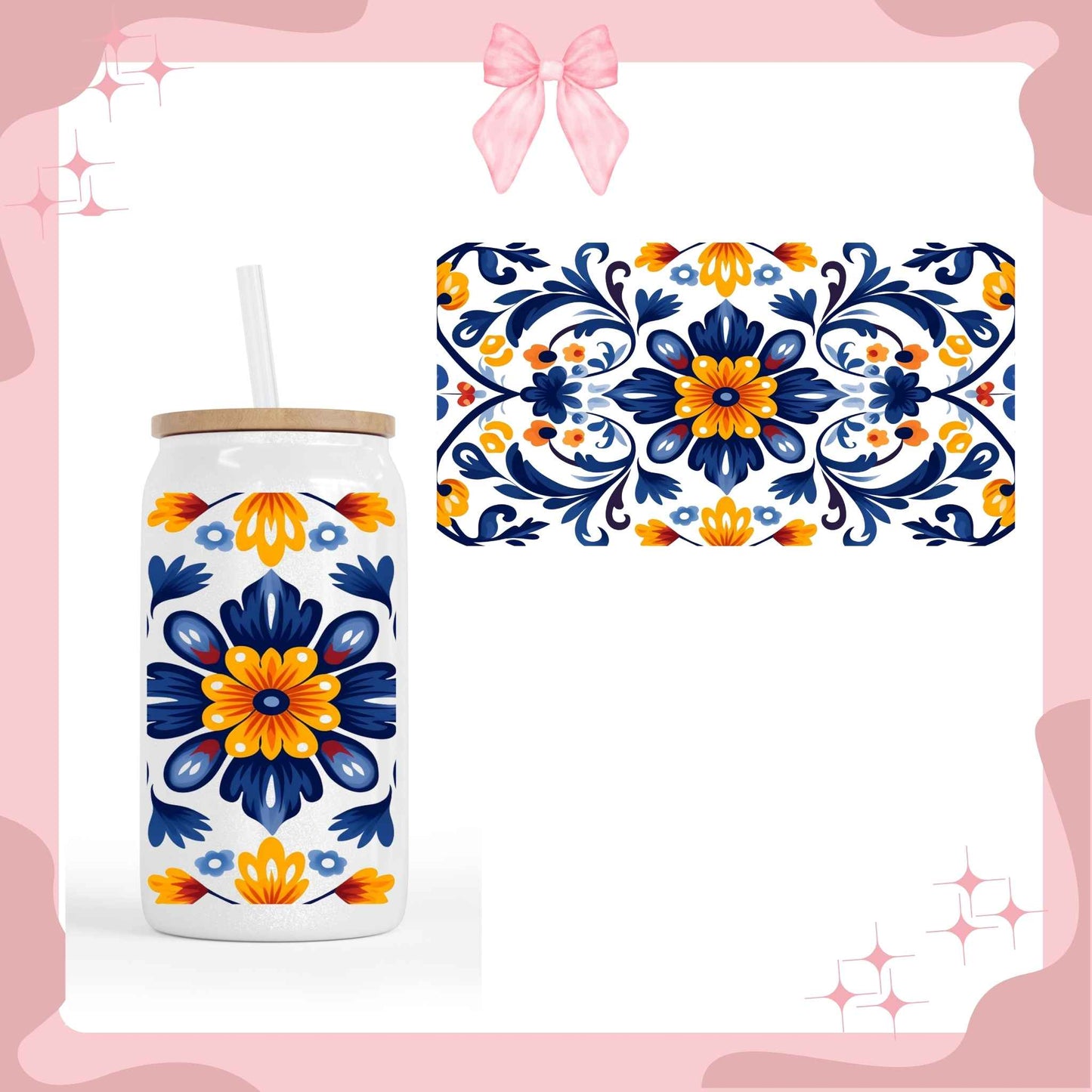 Blue Talavera  Sublimated Cup