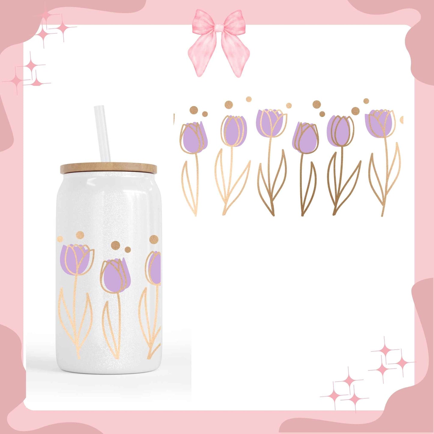 Purple Tulips Sublimated Cup